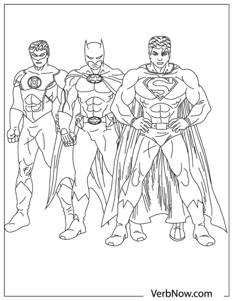 Get this free justice league coloring pages green lantern with batman and superman
