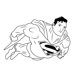 Superman take off coloring page for kids