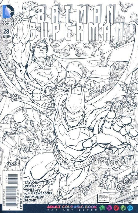 Batman superman adult coloring book var ed â kings ics