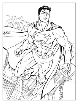 Superhero coloring pages by coloring book hkm tpt