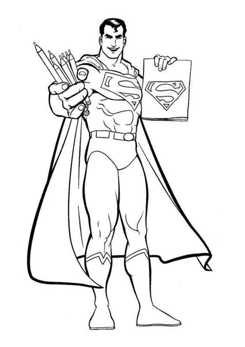 Superman painting coloring page