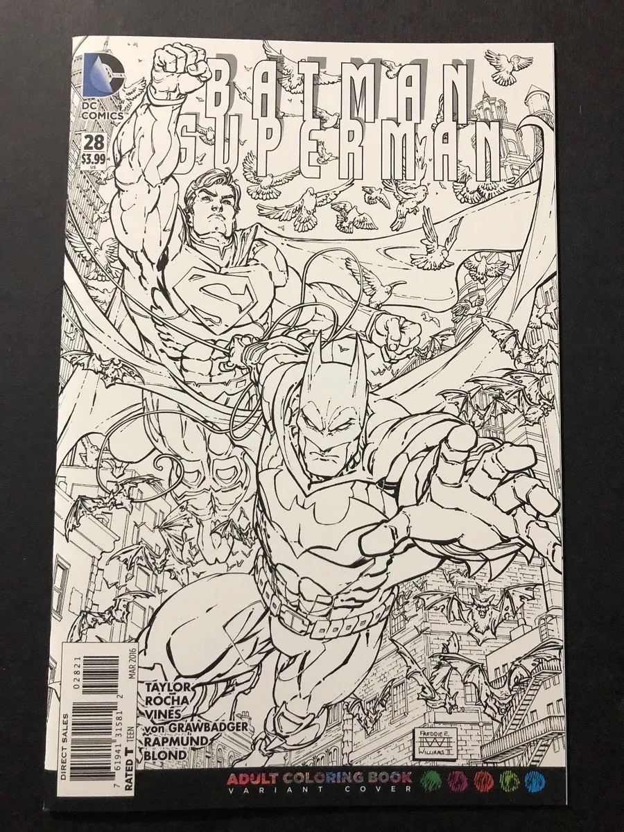 Batman superman adult coloring book variant vfnm