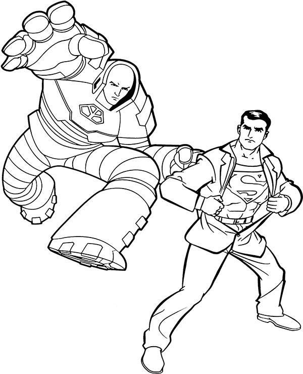 Comic book coloring sheet superman