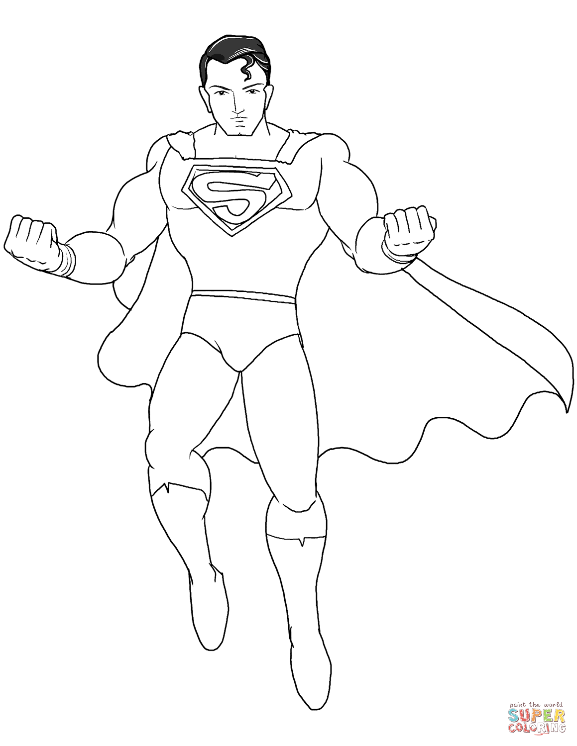 Superman coloring page free printable coloring pages