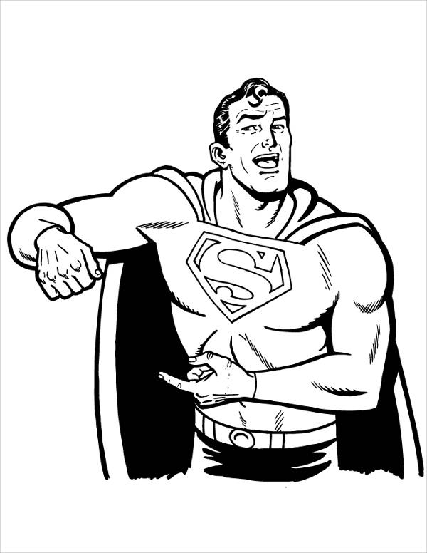 Free superman coloring pages in ai