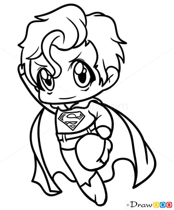 How to draw superman chibi superman coloring pages superhero coloring pages superman drawing