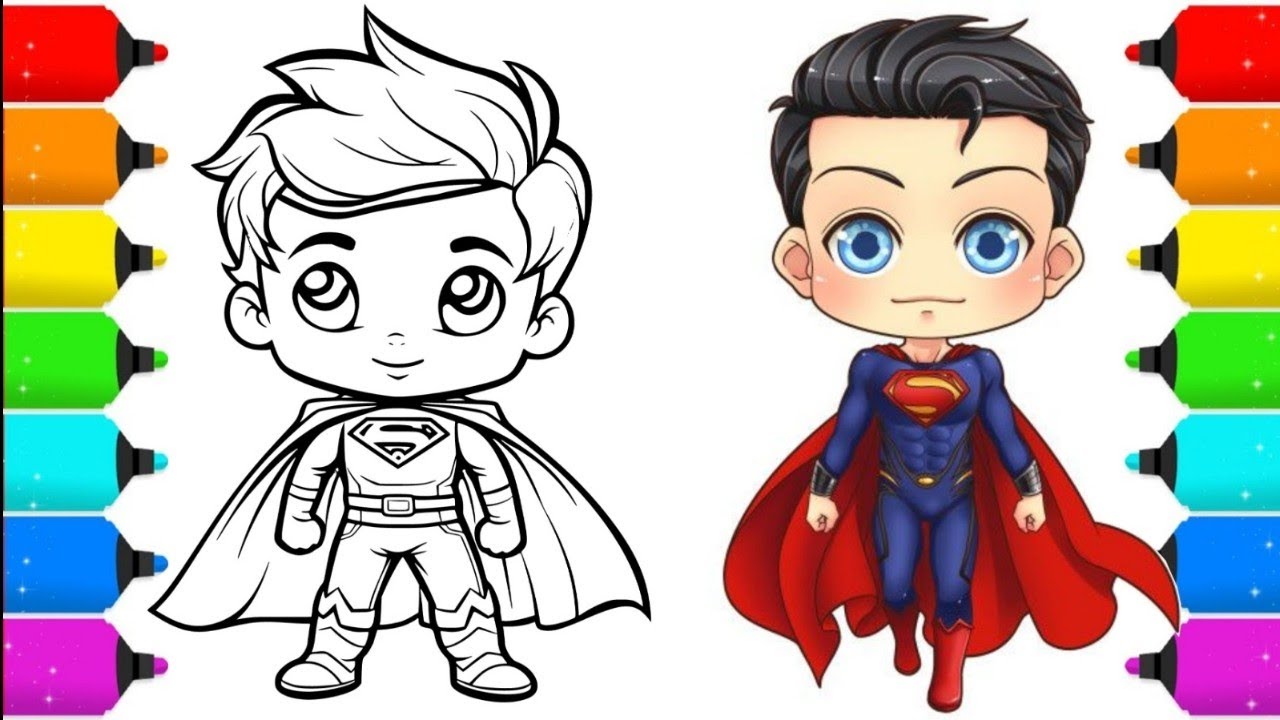 Superan chibi coloring pages super heroes coloring pages