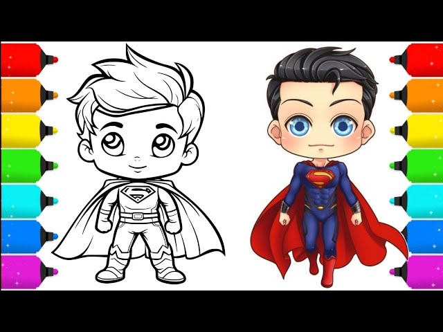 Superan chibi coloring pages super heroes coloring pages