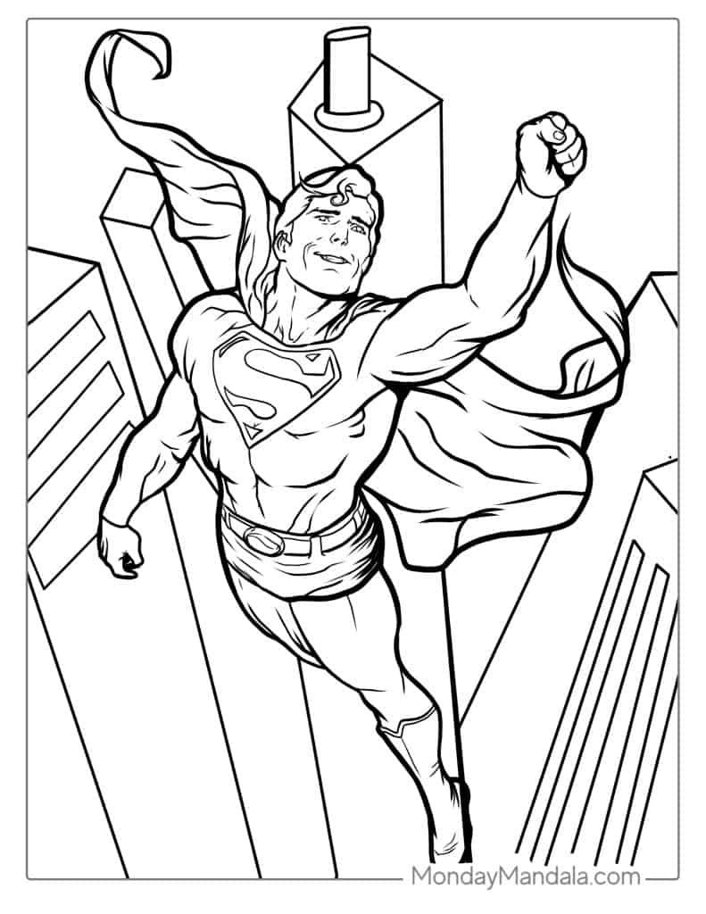 Superman coloring pages free pdf printables