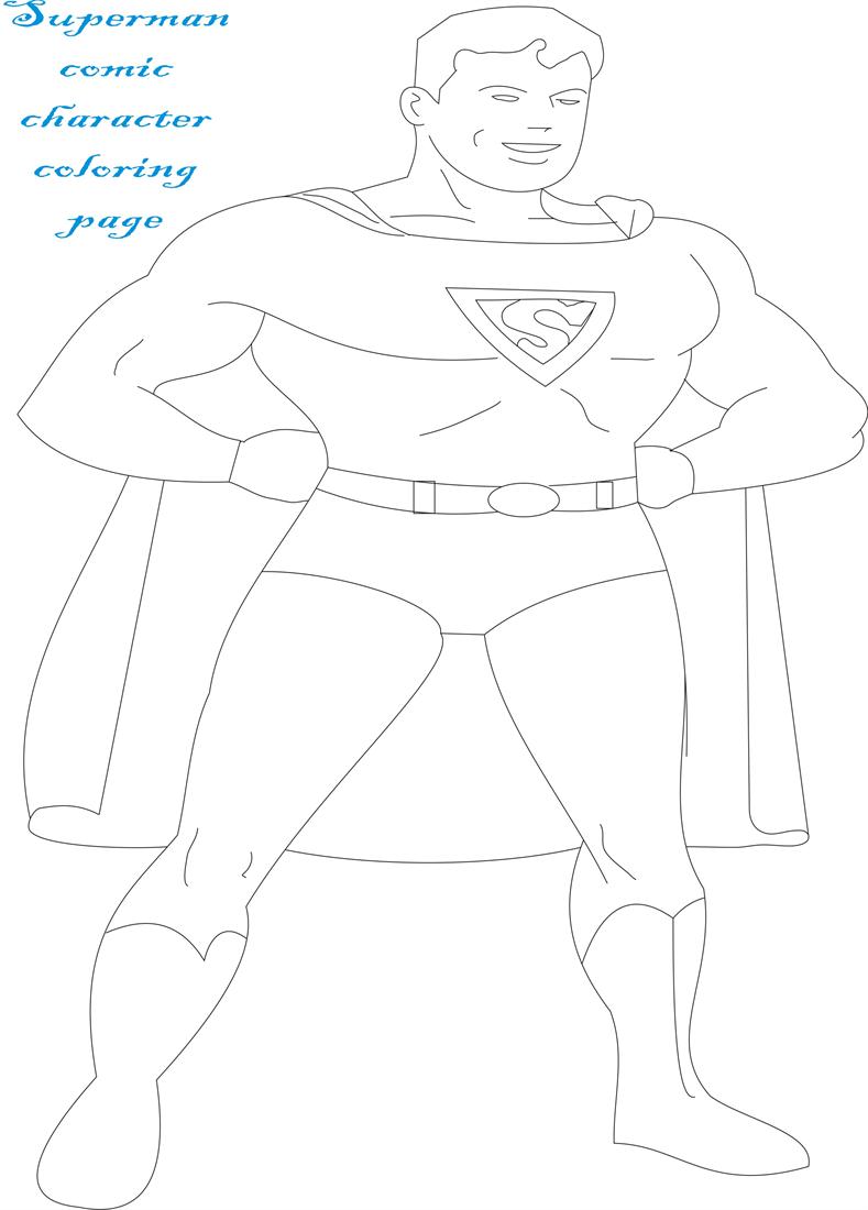 Superman ic character coloring page