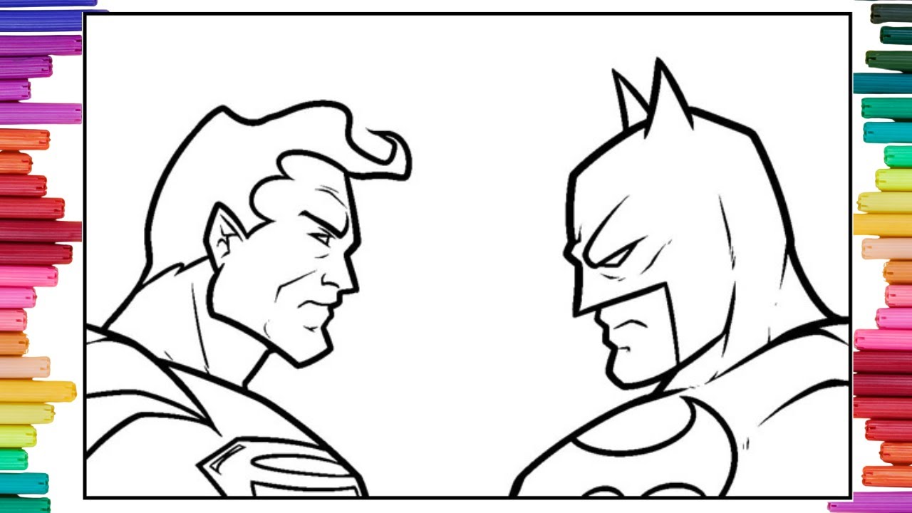 Coloring batman vs superman superhero coloring pages coloring funs