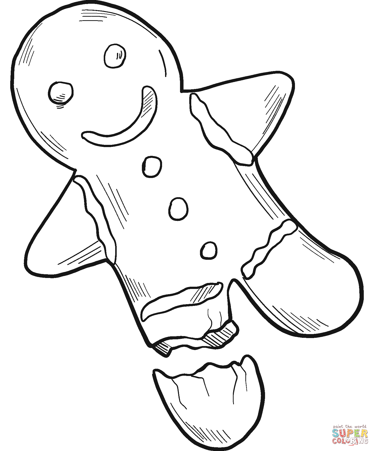 Gingerbread man coloring page free printable coloring pages