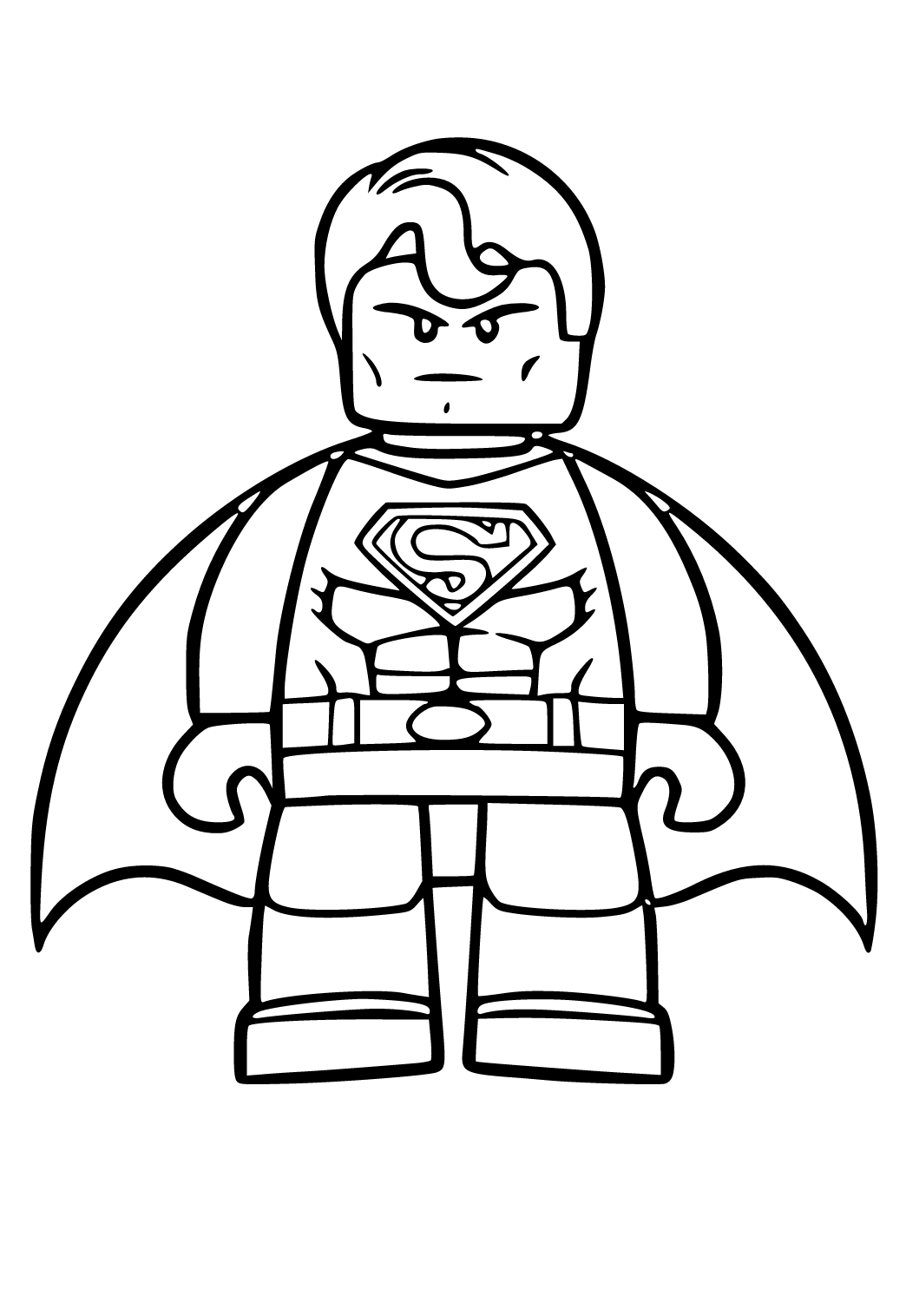 Free printable superman lego coloring page for adults and kids