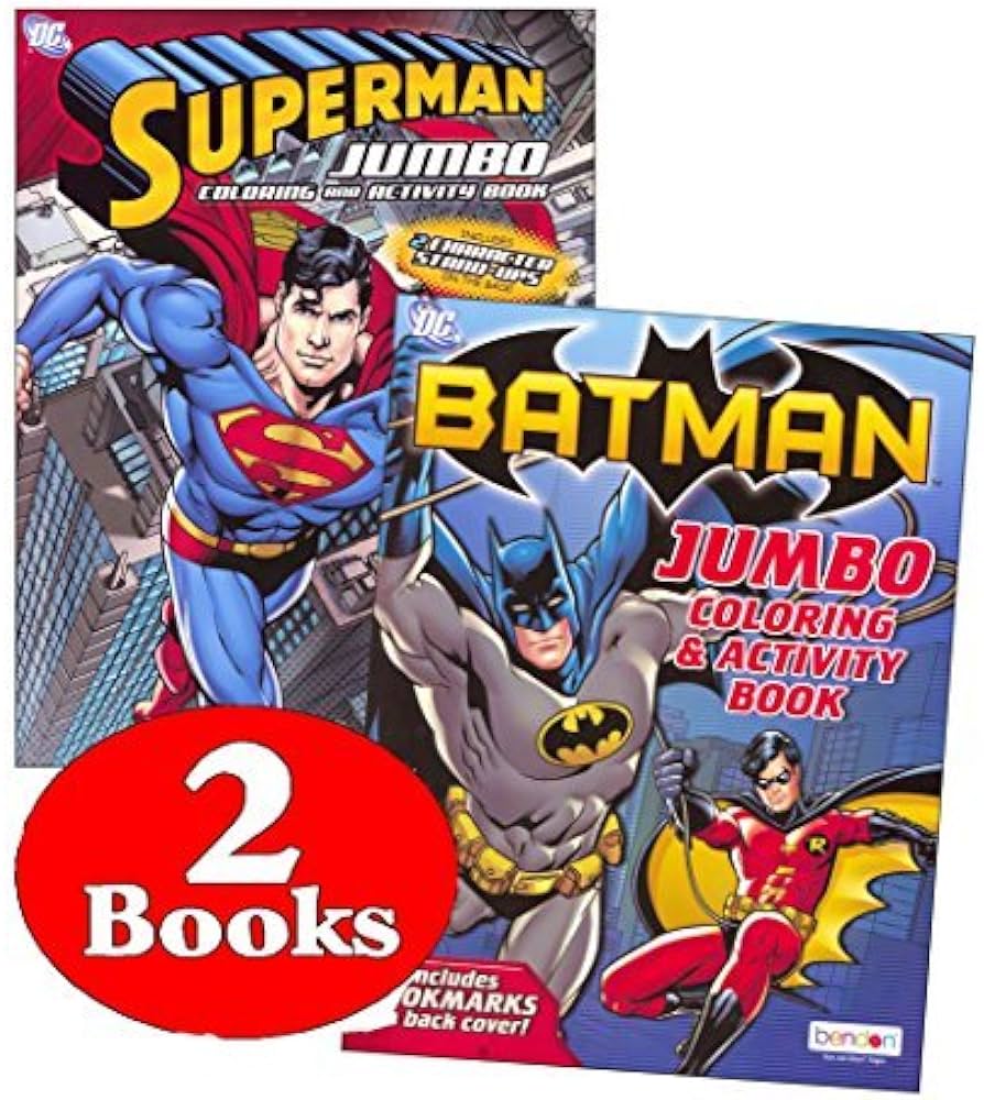 Dc comics batman superman coloring and activity book set two