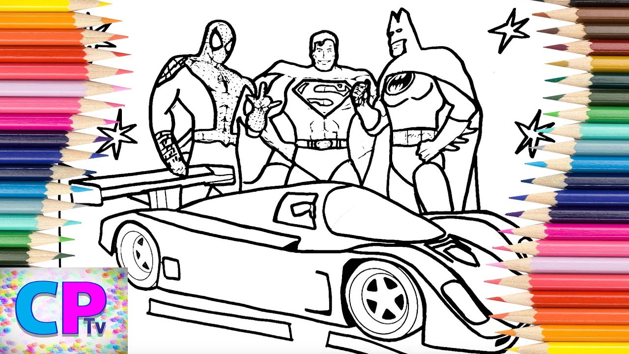 Superheroes super speed coloring pagesporsche and spideransuperan batan coloring pages