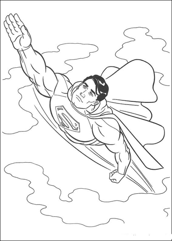 Superman in the sky coloring page free printable coloring pages