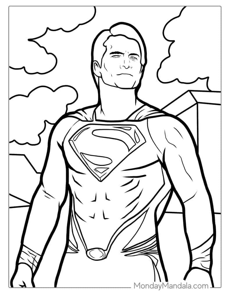 Superman coloring pages free pdf printables