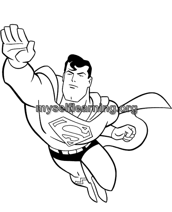 Super man cartoons coloring sheet instant download