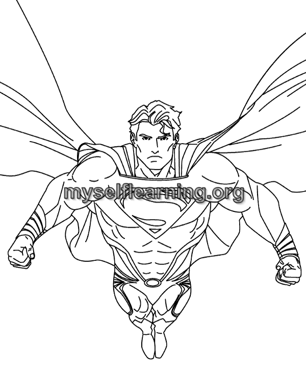 Super man cartoons coloring sheet instant download