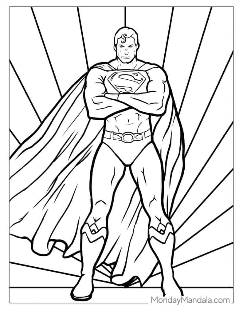 Superman coloring pages free pdf printables