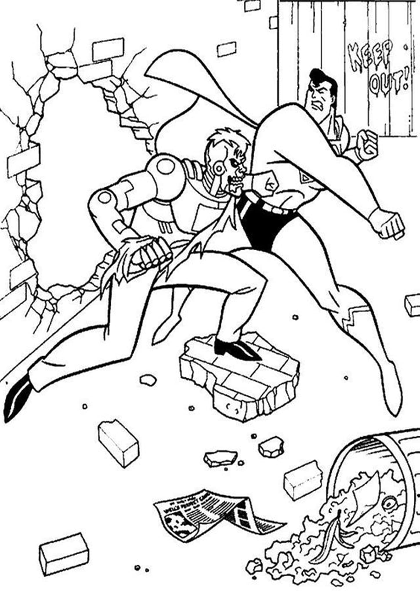 Free easy to print superman coloring pages