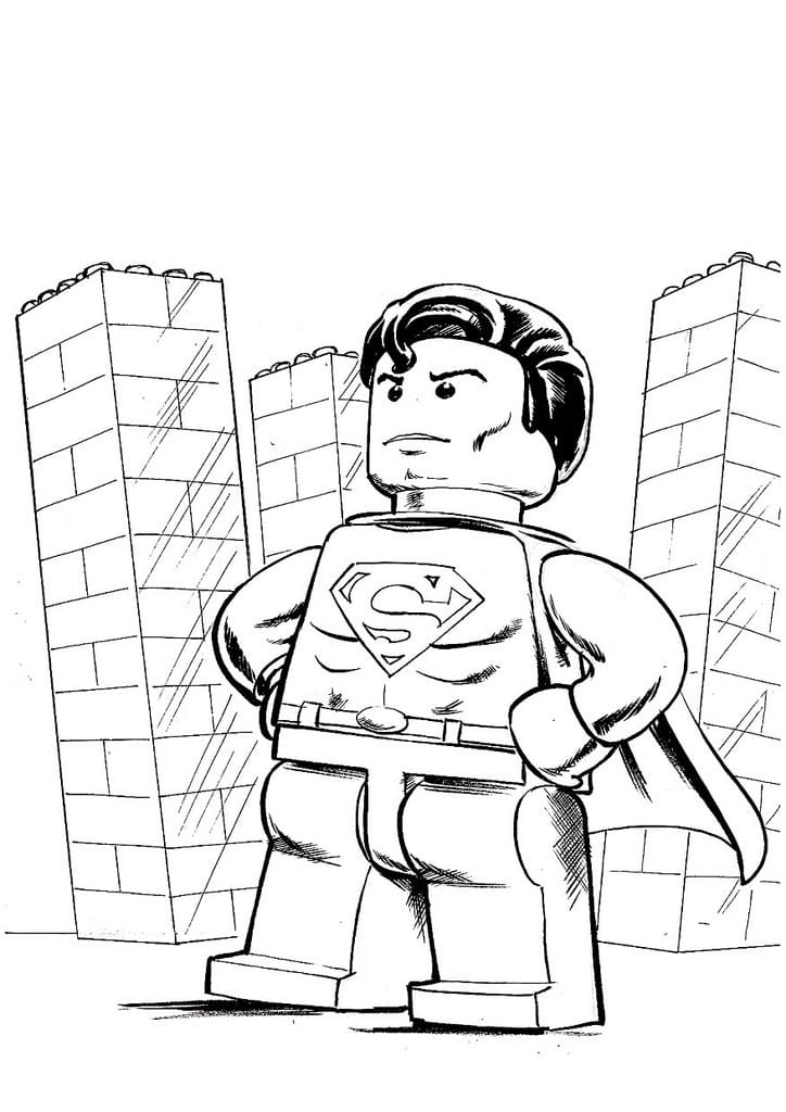 Drawing of lego superman coloring page