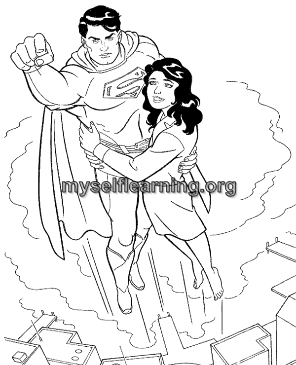 Super man cartoons coloring sheet instant download