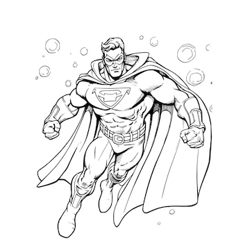 Premium vector super hero coloring pages drawing for kids