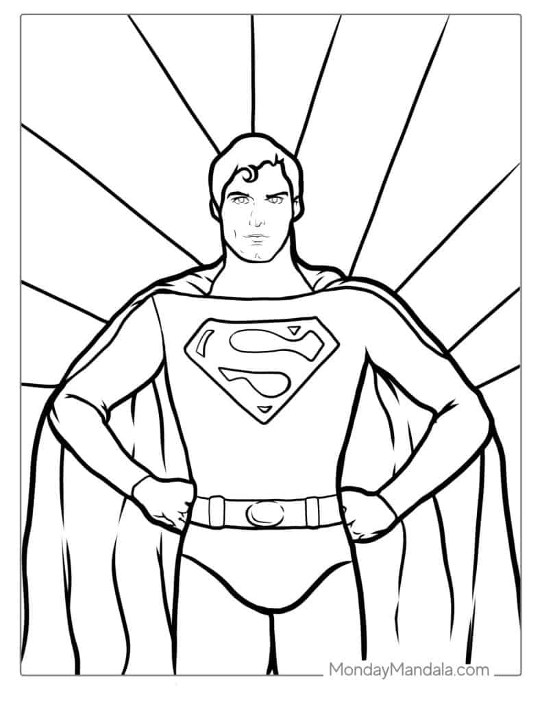 Superman coloring pages free pdf printables