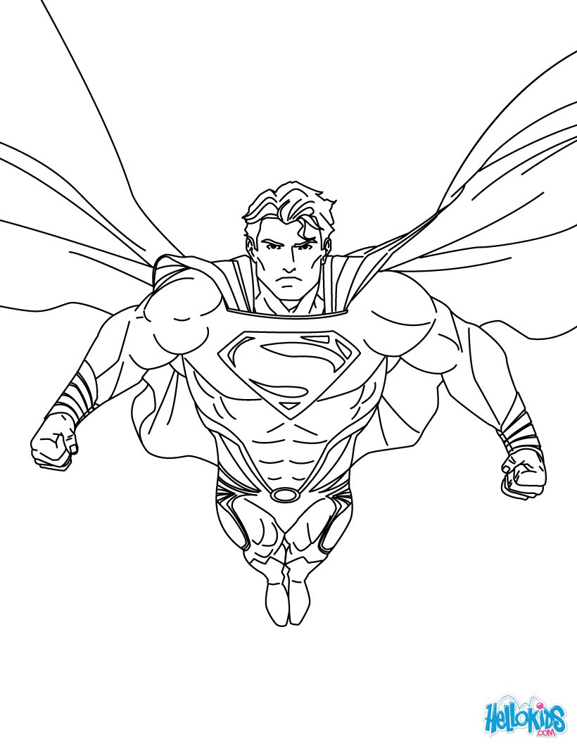 Superman printing and drawing coloring pages