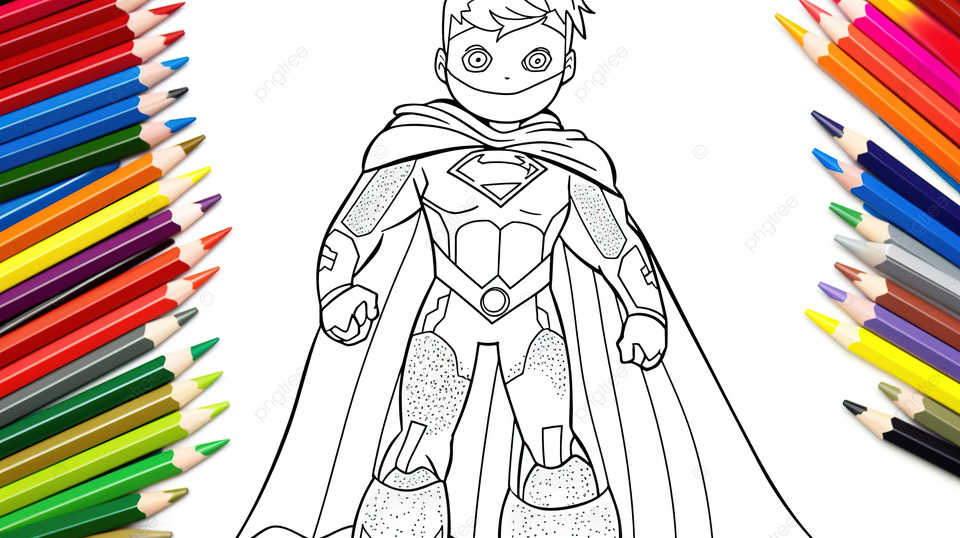 Drawing the superhero superman and a coloring page image background super hero picture to color super hero superhero background image and wallpaper for free download