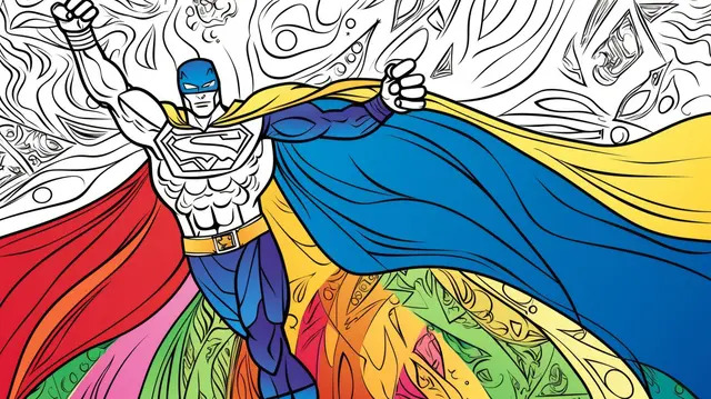 Drawing the superhero superman and a coloring page image background super hero picture to color super hero superhero background image and wallpaper for free download