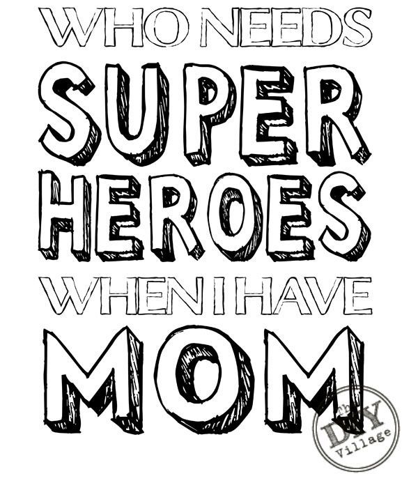 Mom superhero printable