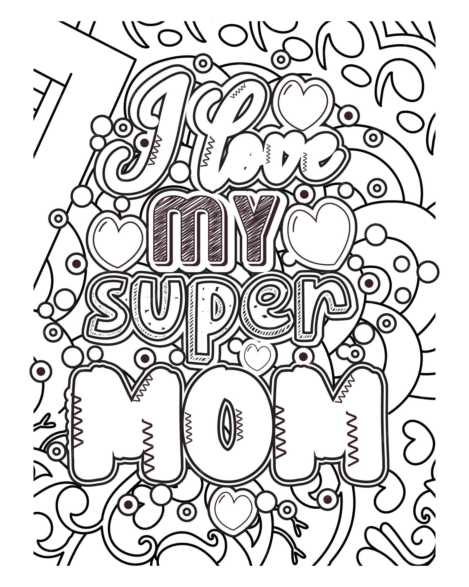 Premium vector mothers quotes coloring page coloring page design mothers day coloring page