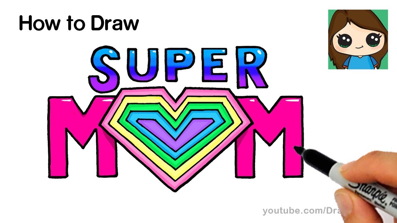 How to draw super o letters with rainbow heart easy