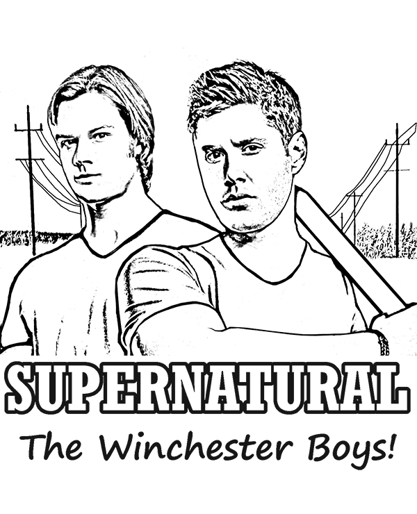 Supernatural series coloring page