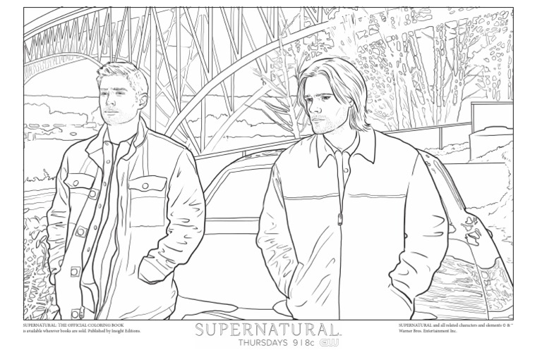 Supernatural coloring book page pdf