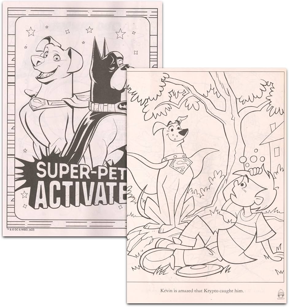 Detective store dc comics super pets coloring book set for kids