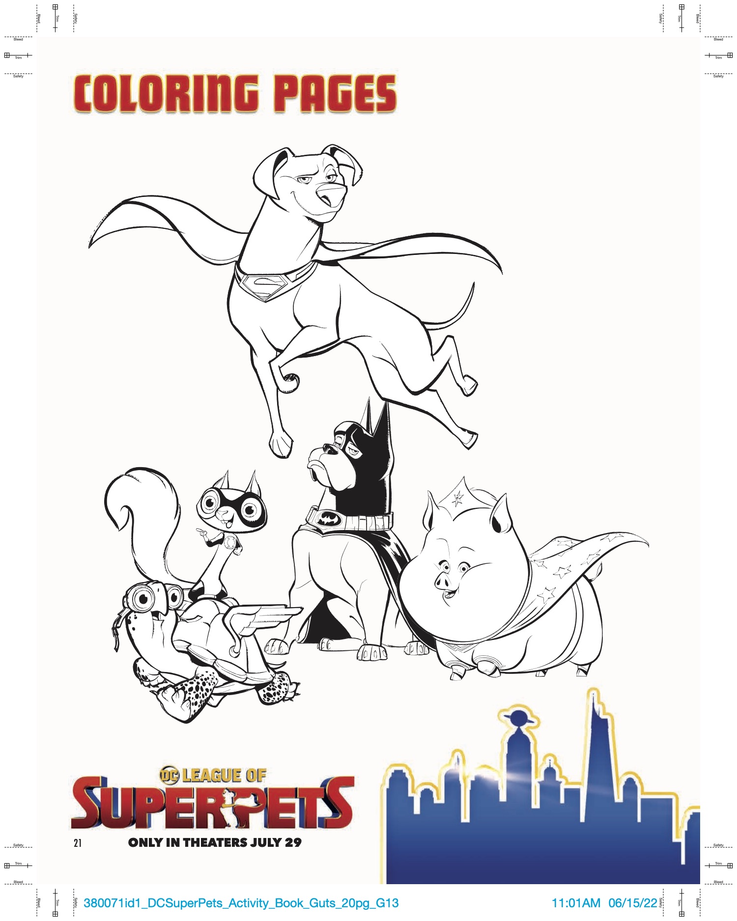 Free printable dc league of super pets coloring pages