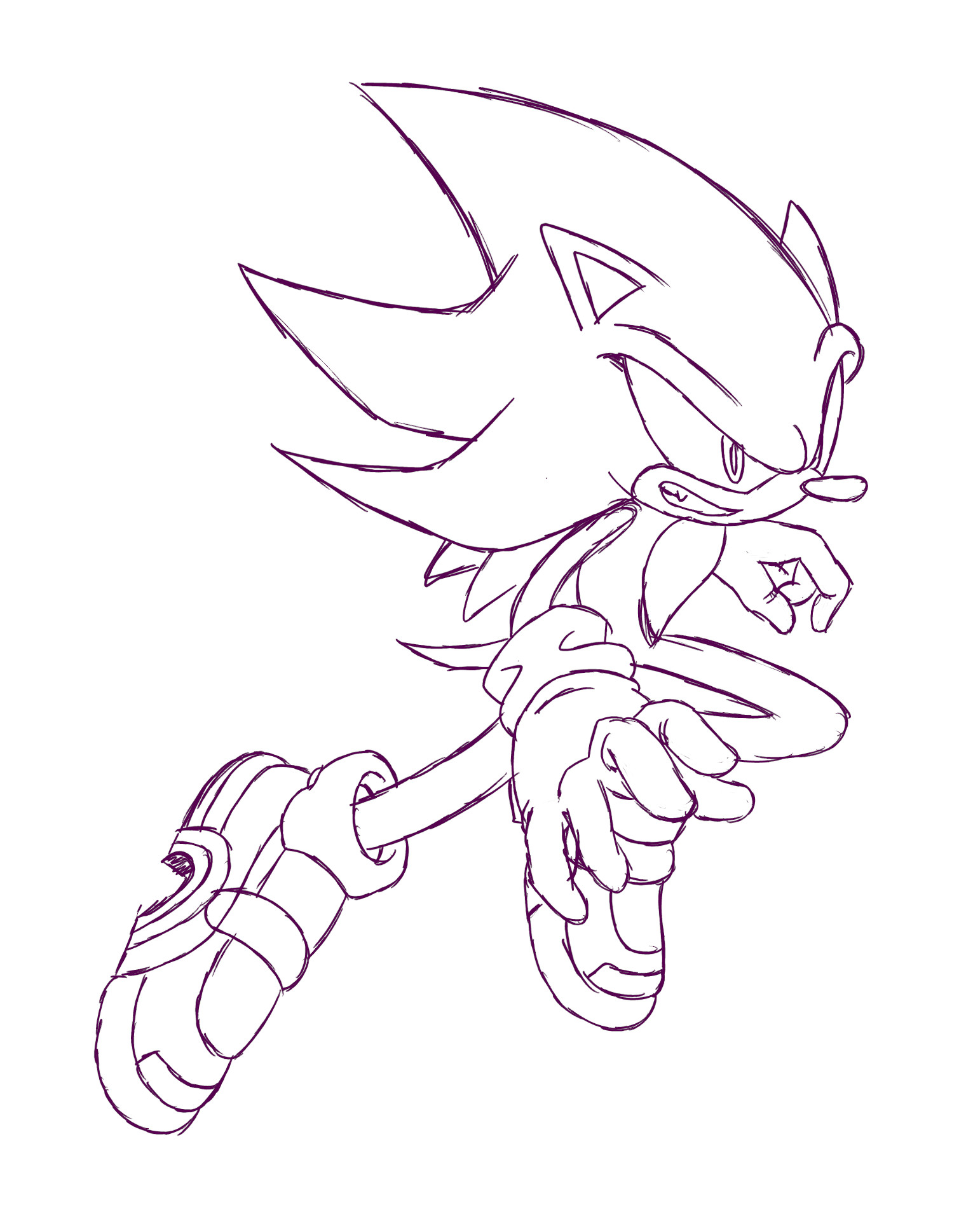 Metalwario on x a sketch of sa super sonic this time with the soap shoes i deviated more from uekawa here trying to capture supers intensity id like to line and color