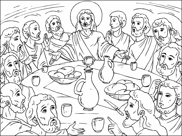 Last supper coloring page