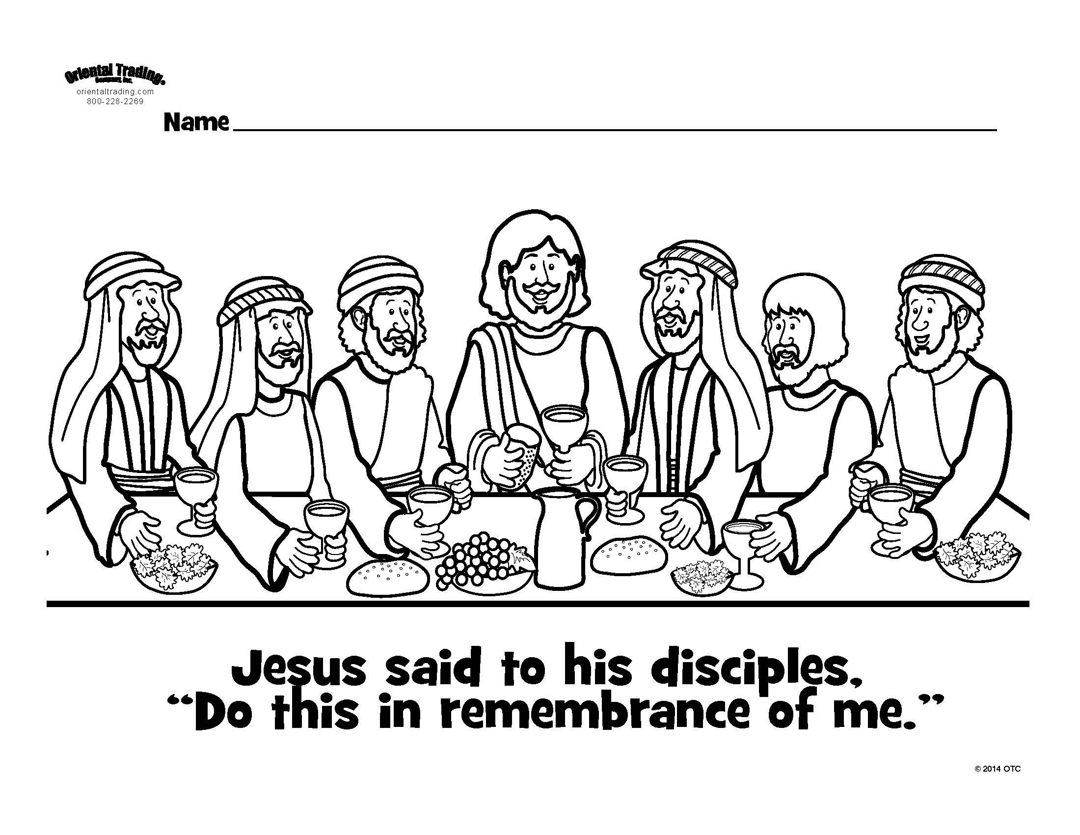 Last supper colouring page sunday school kids sunday school activities sunday school crafts