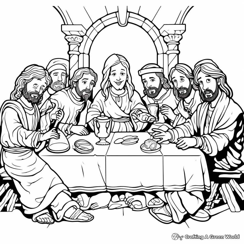 Last supper coloring pages