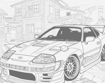 Toyota supra mk with pages of meticulously designed supra mk coloring pages instant download