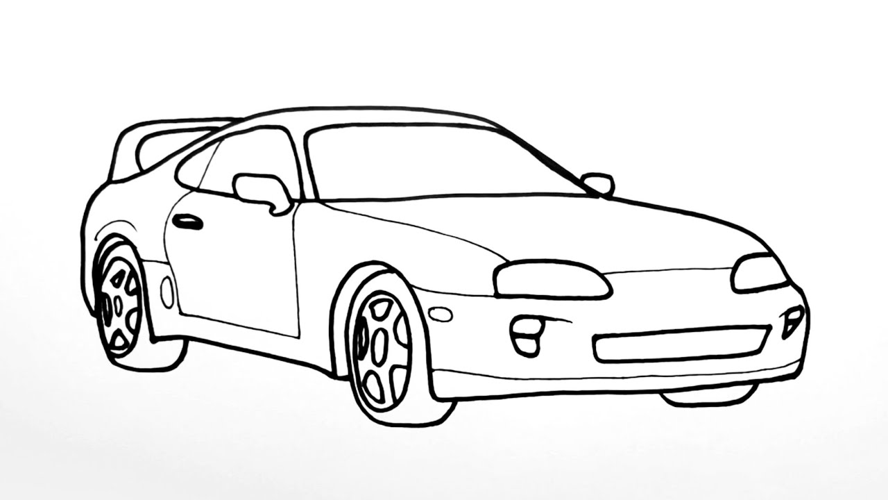 How to draw a toyota supra a easy step by step toyota car drawing