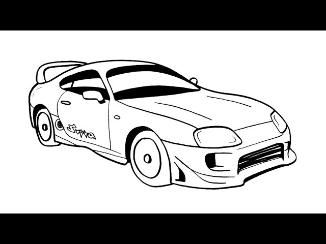 How to draw a toyota supra a