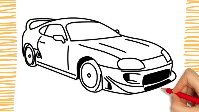 How to draw toyota supra k easy step by step