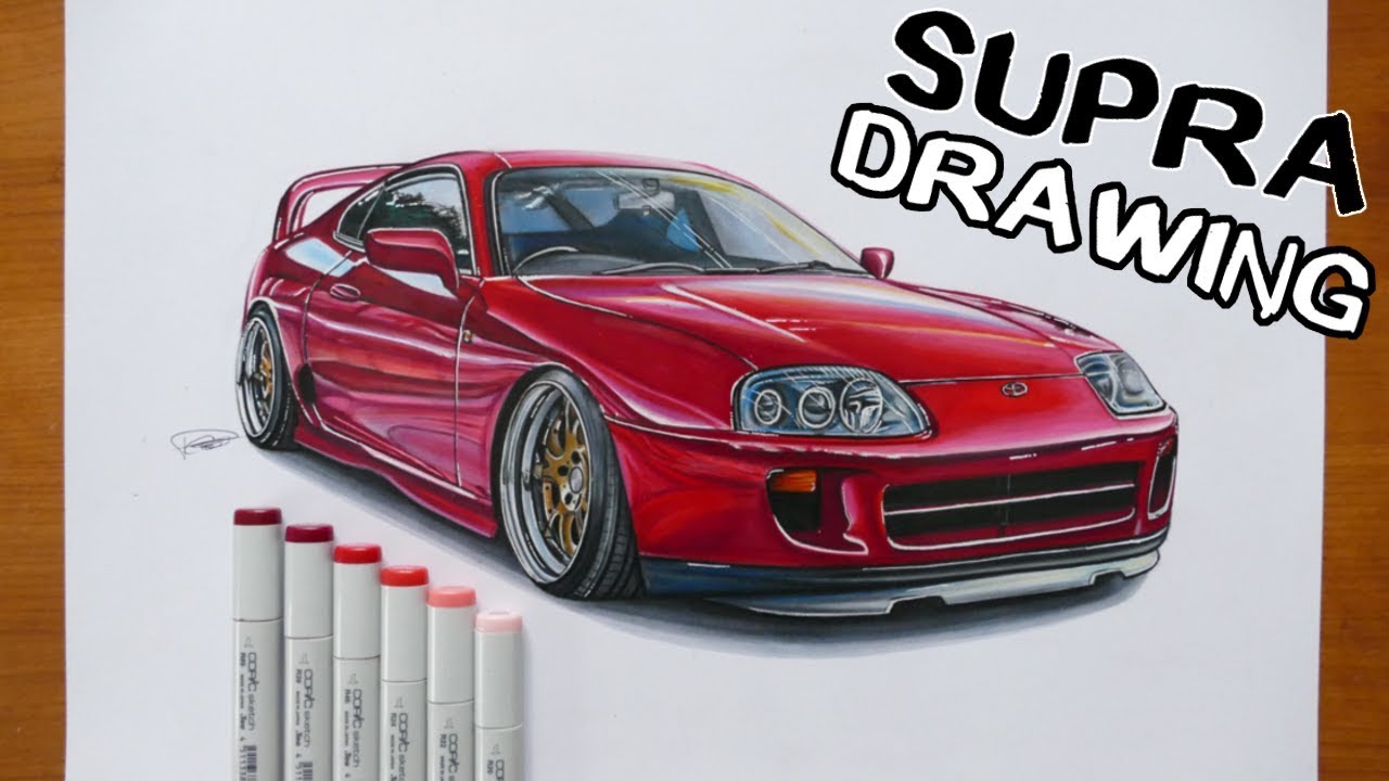 Toyota supra car drawing