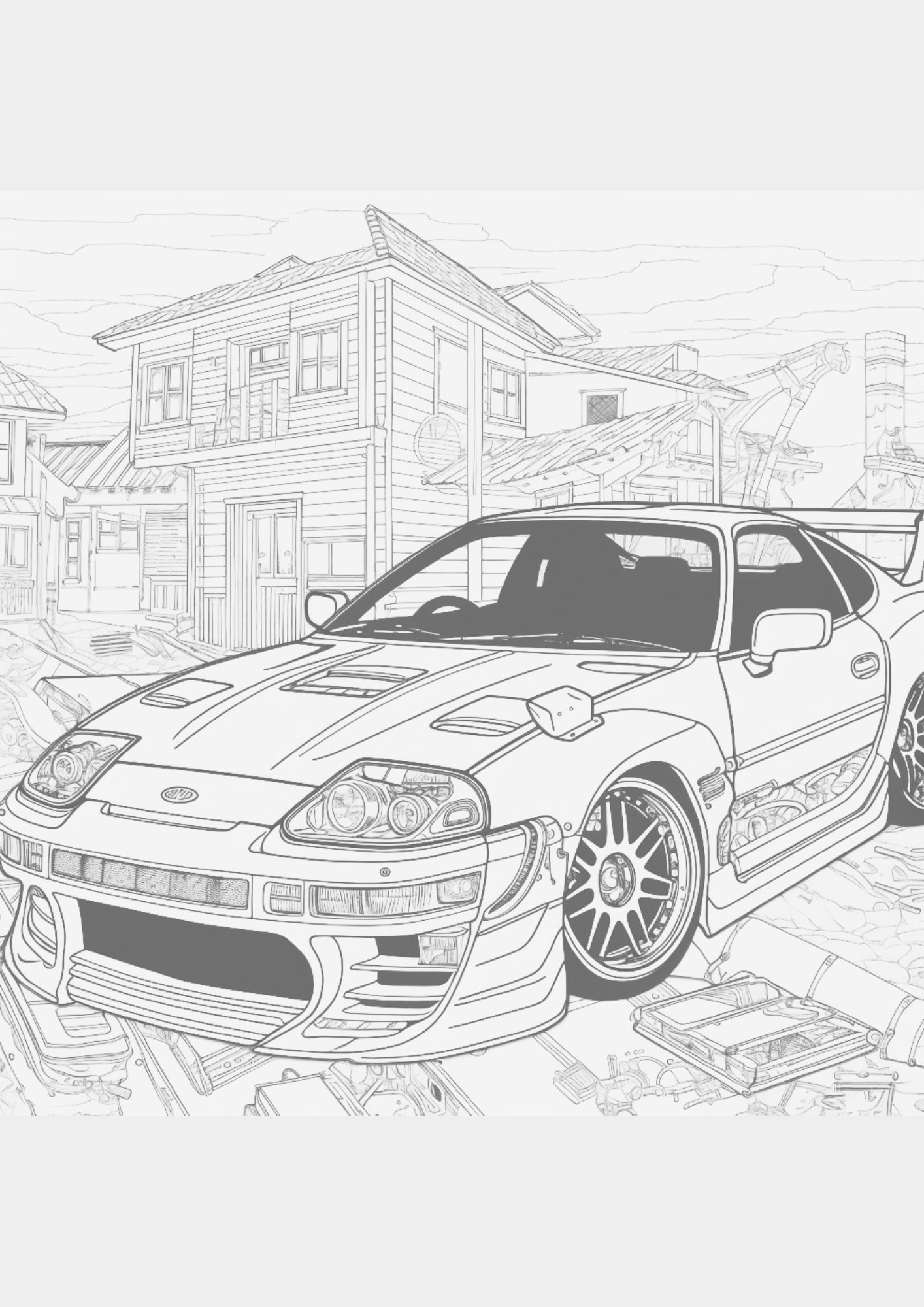 Toyota supra mk with pages of meticulously designed supra mk coloring pages instant download