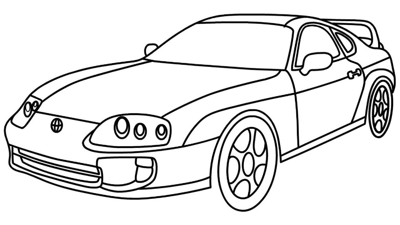 How to draw toyota supra k easy step by step